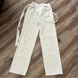 REDONE Canvas High Waisted Asymmetrical Pant Jeans